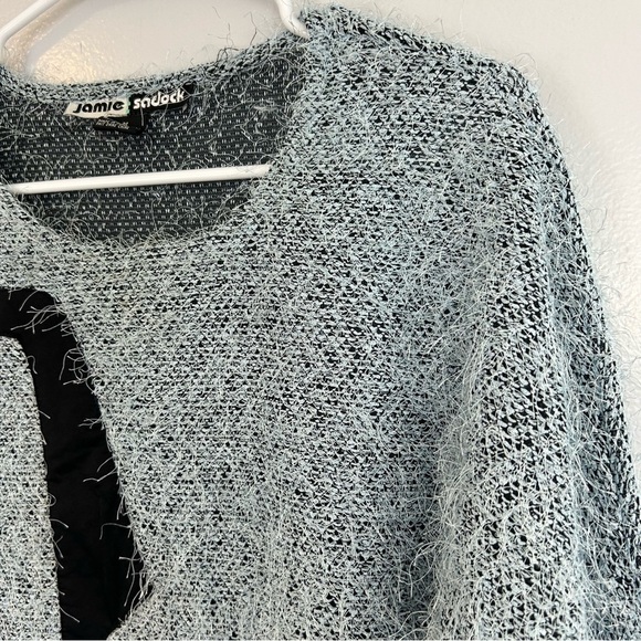 Jamie Sadock Vintage 80's Pale Blue Fringe Pullover Sweater Size Medium - Picture 6 of 9
